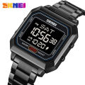SKMEI Digital Wristwatches for Men Square Steel Sports Waterproof Men's Electronic Watch Back Light Reloj Hombre 2149.