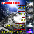 Multi-function portable mini keychain light led high bright flashlight dual light source outdoor camping fishing tool head lamp. 