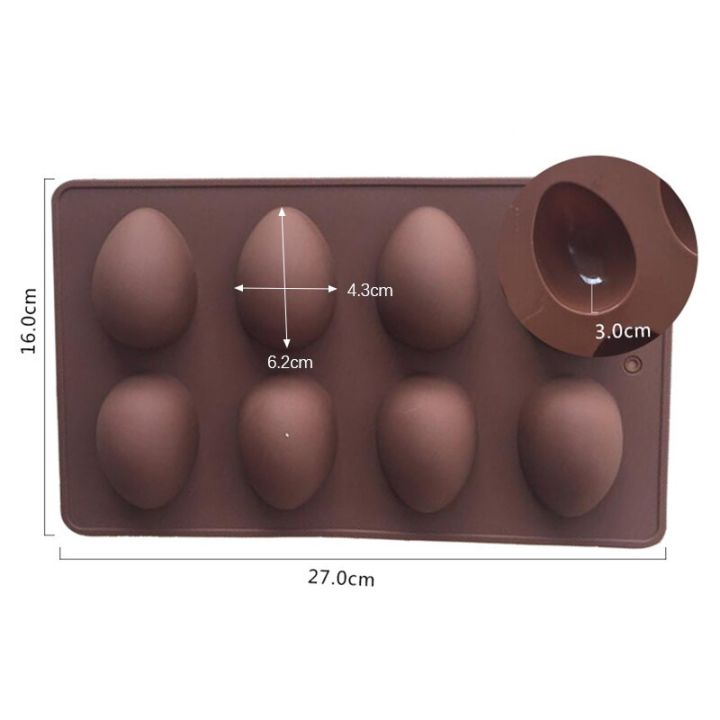 【Aesth Diary Store】（NEW）8 Eggs Shaped Easter Silicone Baking Mold Pastry Chocolate Mold Pudding Ice Tray Mould Easter DIY Mold Crafts