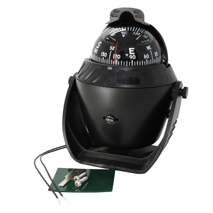 LC760 Nautical Compass Black Nautical Compass Plastic Nautical Compass LED Accessory for Boats