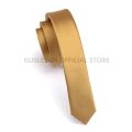 GUSLESON Super Slim Tie 3cm Satin Red Yellow Black Solid Ties Handmade Fashion Men Skinny Narrow Necktie For Wedding Party. 