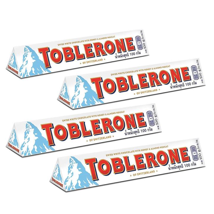 Toblerone White Chocolate 4 Pcs Pack of 4 X 100g Switzerland
