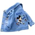 New Baby Boys Girls Denim Mickey Minnie Mouse Jacket Coat Children Kids 100% Cotton Printed Outerwear Clothes for 2 4 6 8 9y.