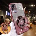 Back Cover Vivo V21 / Vivo V21e 4G / V20 SE / Vivo Y73 Phone case Camera Protection Soft Silicone Adsorb Stand Exquisite Glitter Powder. 