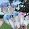 【sought-after】 Comfortable Phalaenopsis Flower Women Herringbone Slippers INS Style Anti-slip Summer Beach Shoes EVA Outdoor Indoor Slide Sandals Women. 