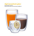 【Ready Stock】Double Wall Glass Cup Heat Resistant Coffee Glass Cup Double Layer Mug for Coffee Milk Tea Drinks Insulated Handle Cup Set Cawan Kaca Kopi.