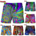 New Summer Fashion Colorful 3D Printed Trippy Psychedelic Abstract Art Men's Short Pant Unisex Casual Beach Swimming Shorts.