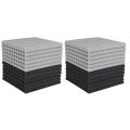 JDXHLAU 24 Pcs Acoustic Foam Board,Studio Wedge Tile,Acoustic Foam Soundproof Pyramid Studio Treatment Wall Panel 2.5X30X30cm.