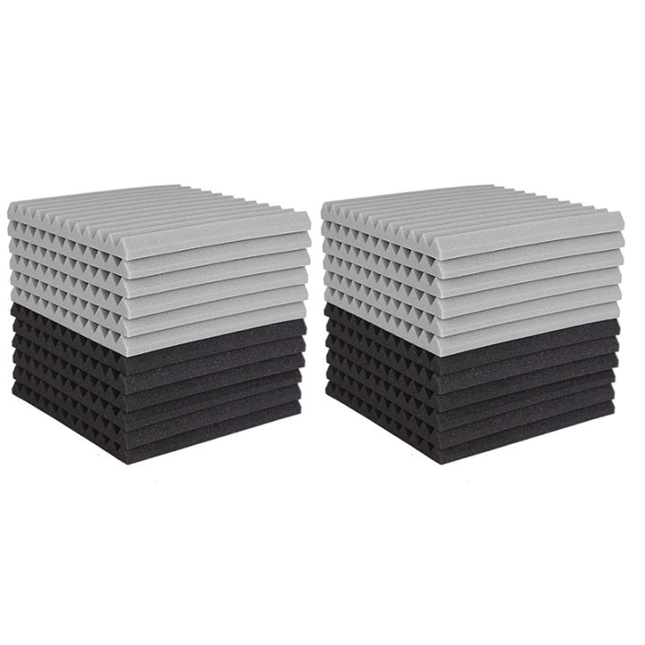 XHHDQES%2024%20Pcs%20Acoustic%20Foam%20Board,Studio%20Wedge%20Tile,Acoustic%20Foam%20Soundproof%20Pyramid%20Studio%20Treatment%20Wall%20Panel%202.5X30X30cm%20-%20Image%202
