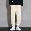 Autumn Pants Men's Korean-Style Trendy plus-Sized plus Size Loose-Fit Tappered Trousers High School Student Slimming Versatile Fat Sweatpants. 