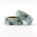2PCS/lot Cute Peacock feather Decorative Washi Tape Paper DIY Scrapbooking Adhesive Tape Mask 1.5cm*10m School Office Supply.