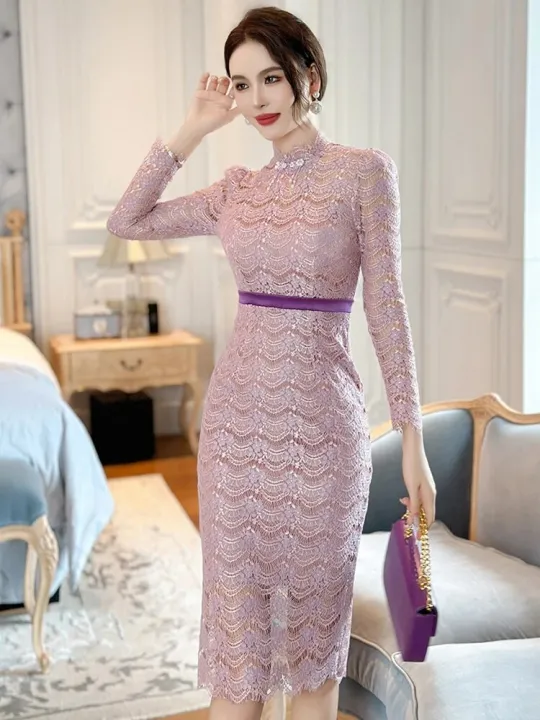 Exquisite%20Elegant%20Qipao%20Dress%20Women%20Celebrity%20Sheer%20Lace%20Pearl%20Flower%20Cheongsam%20Robe%20Lady%20Evening%20Party%20Date%20Prom%20Vestidos%20Mujer%20-%20Image%203