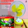 NOHA Solar Fan- 12 inch DC  / Noha 12 inch Solar Fan / 12 inch Solar Fan / 12' table Solar Fan. 