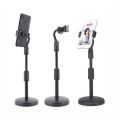 L7 Desktop Mobile Phone Holder Height Adjustable Stand & 360° Rotatable for Live Streaming Shoot YouTube TikTok Video and Multipurpose Round Base Smartphone Mobile Stand- Black. 
