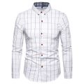 Men's fashion Plaid Cotton Dress Shirts Male High Quality Work shirt Long Sleeve Slim Fit Business Casual Shirt men dress shirt. 