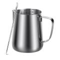 Milk Frothing Pitcher 350Ml (12Oz)Steaming Pitchers Stainless Steel Milk Coffee Cappuccino Latte Art Barista Steam Pitchers Milk Jug Cup with Decorating Pen. 