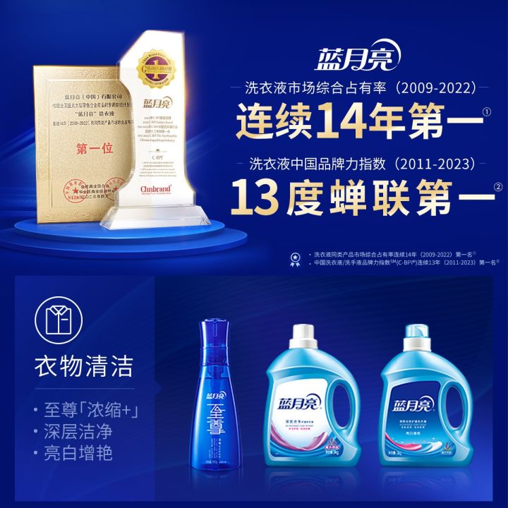 Blue Moon Laundry Detergent Strong Decontamination Lavender Flavor Deep Cleansing Care Home Use Set Full Bottle 1kg*2 Bottle