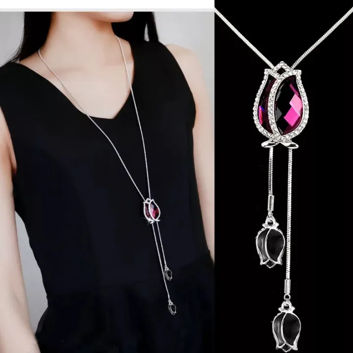 Fashion%20Unique%20Hollow%20Crystal%20Blue%20Shampee%20Tulip%20Pendant%20Sweater%20Necklace%20Silver%20Color%20Chain%20Long%20Necklace%20for%20Women%20-%20Image%206