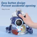 Cute Little Boys Plastic Cup Children Water Cup Sippy Cup Creative Handy Cup Cartoon Astronaut Children Cup Students Water Cup.
