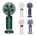 Portable Handheld Personal Rechargeable Fan LED Digital Display 90°Adjustable.
