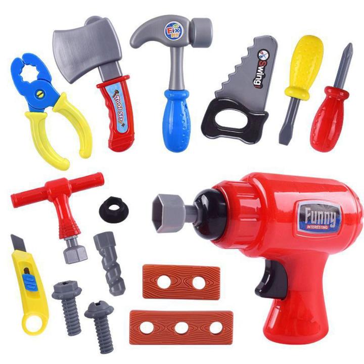 Kids Toys Simulation Repair Tools Set for Boy Safe Plastic Children Maintenance Tools Screwdriver Hammer Tongs Pretend Play Toy