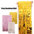 1*2M 3D Rose Gold Shimmer Wall Stickers Pneumatic Sequins Art Panel Mirror Wall Cloth Wedding Birthday Party Backdrop Decor. 