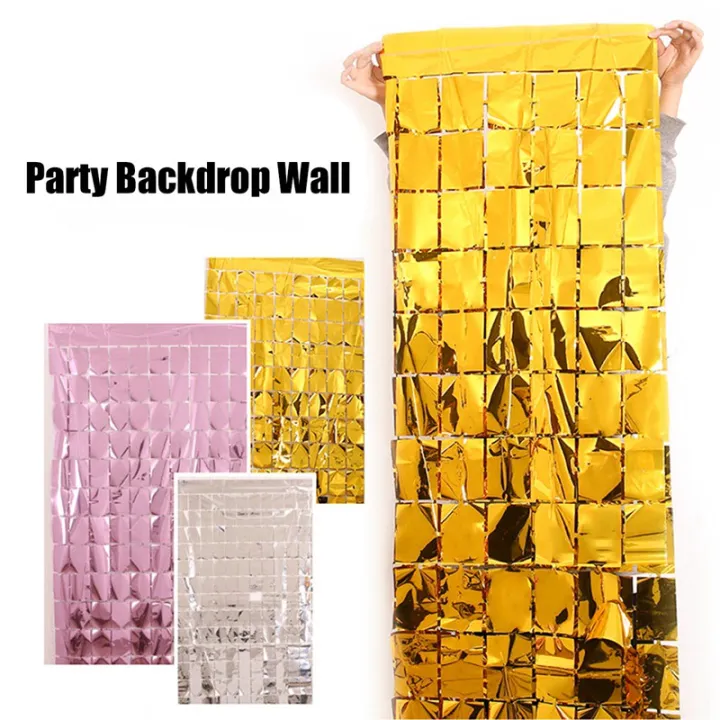 1*2M%203D%20Rose%20Gold%20Shimmer%20Wall%20Stickers%20Pneumatic%20Sequins%20Art%20Panel%20Mirror%20Wall%20Cloth%20Wedding%20Birthday%20Party%20Backdrop%20Decor%20-%20Image%207