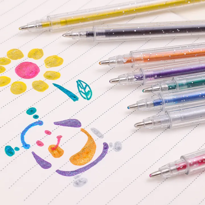Glitter%20Gel%20Pen%201.0mm%20Metal%20Glitter%20Color%20Ballpoint%20Pen%20Paper%20Cardstock%20Diary%20Drawing%20Marking%20Coloring%20DIY%20Art%20-%20Image%204