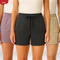 Women's Casual Drawstring Waistbelt Cotton Terry Shorts From Levin.