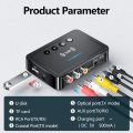 NFC LED Digital Display Bluetooth 5.0 Audio Transmitter Receiver 3.5mm AUX RCA Optical Coaxial TF/U-Disk FM Mic Wireless Adapter. 