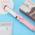 VGR V-563 Professional 4-in-1 Hair Beauty Styler - Straightener, Curler, Crimper & Waver for Salon & Home Use, 12 Adjustable Temperatures (120-230°C), LED Display, Suitable for All Hair Types (Pink). 