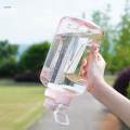 Portable Water Bottle Marker Wide Mouth Drinking for sports Running 1500ml Pink. 