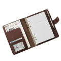 A5 PU Leather Notebook Binder Refillable 6 Ring Budget Binder. 