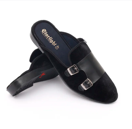Velvet Half Shoe For Men Black Blue - Shoe - Shoe BY Marvel Fashions