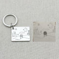 Customized Children Actual Drawing Keychain Kids Artwork Personalized Custom Photo Art Keychain Jewelry Gift. 