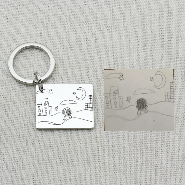 Customized%20Children%20Actual%20Drawing%20Keychain%20Kids%20Artwork%20Personalized%20Custom%20Photo%20Art%20Keychain%20Jewelry%20Gift%20-%20Image%203