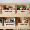 GC Wooden Food Sets Multi-play Food Set Magnetic Vegetables Fruits Cutting Set Kitchen Accessory For Kids Pretend Play. 