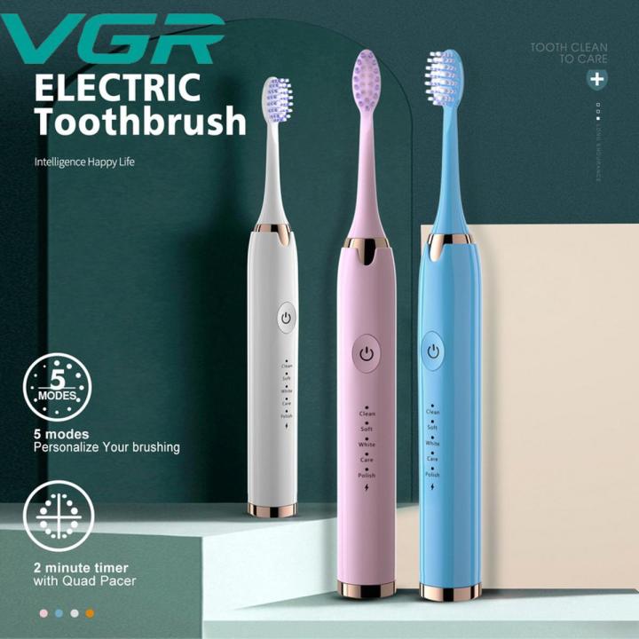 New VGR Electric toothbruh oft Toothbruh Vibrating Toothbruh AA, 3 toothbruh head