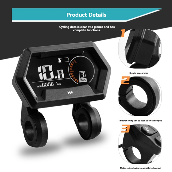 M9%20Electric%20Bicycle%20LCD%20Display%2024V-72V%20Electric%20Scooter%20LCD%20Color%20Meter%20for%20Snowmobile%20LCD%20Speedometer%20Waterproof%205PIN%20-%20Image%203