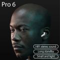 Air Pro 6 TWS Fone Bluetooth Earphones Wireless Headphones with Mic Touch Control Wireless Bluetooth Headset Pro 6 Earbuds.