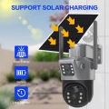 V380 Pro 4G Dual Lens Solar PTZ Outdoor Camera Solar Powered Outdoor PTZ Security CCTV Camera V380 4G Sim Card Supported IP Camera.