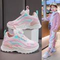 Children's sneakers, small white shoes, spring summer 2024 new girls' dad shoes, fashion soft soled boys' running shoes. 