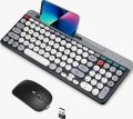 Multifunction Wireless Keyboard and Mouse Combo, Multi-Device (Bluetooth+2.4G) Keyboard Mouse with Phone Tablet Holder. 