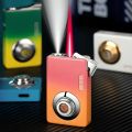2 In 1 Camera Jet Red Flame Lighter LED Light Torch Windproof Turbo Refillable Butane Gas Lighter Cigarete Cigar Accessories.