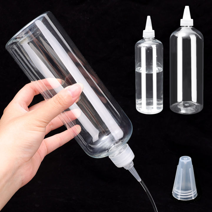 500ml/1000ml Kitchen Pointed Nose Clear Squeeze Sauce Bottle Sealable