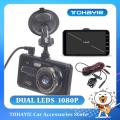 TOHAYIE 4 Inch IPS Touch Screen Dash Cam 1080P Car DVR Dual Lens Car Camera Dashcam Wide Angle Video Recorder Rear Camera Night Vision with Rear Camera (without TF Card). 