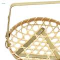 Woven Basket Multipurpose with Handle Bamboo Basket for Wedding Picnic Party M. 