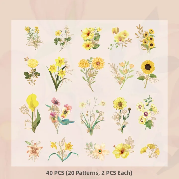RHS%20Online%2040PCS%20Falling%20Peach%20Blossom%20Room%20Series%20Bronzing%20Flower%20PET%20Stickers%20Waterproof%20Album%20Diary%20Journal%20Decorative%20Crafts%20Scrapbooking%20DIY%20Gilding%20Sticker%20-%20Image%202
