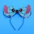 Disney Stitch Cartoon Headband Stretchy Girls Hair Accessories Anime Figure cosplay Hair band Children Birthday Party Gift toy.