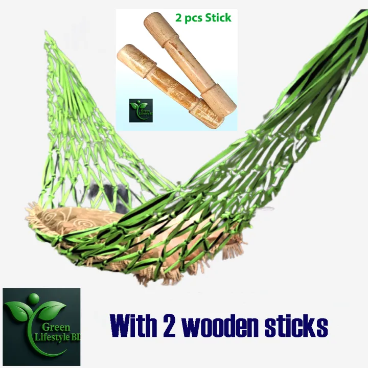 Handmade%20Ribbon%20Dolna/Hammock%20%E2%80%93%20Extra-Long%208.5ft,%20Strong%20&%20Comfortable%20Swing%20in%20Random%20Color%20-%20Image%202